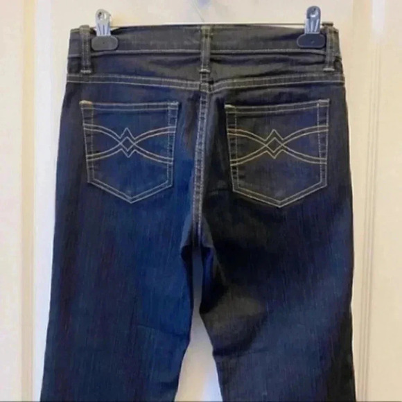 Raffinalla Straight Leg Jeans Beaded Lace Embroidered Dark Blue Denim Size 2/26 - Picture 11 of 17